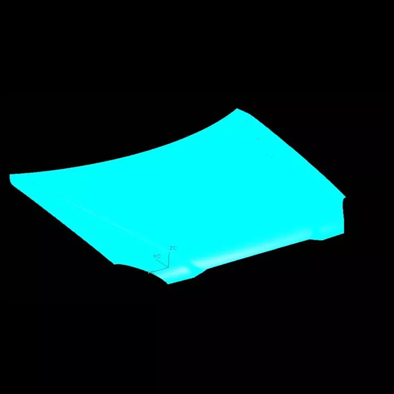 Autojen konepellin ulkopaneelin leimaaminen