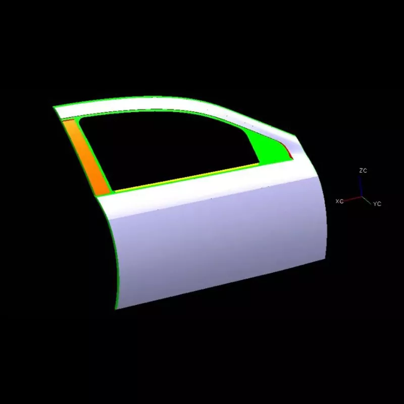 Autojen oikean etuoven ulkopaneelin leimauslevy